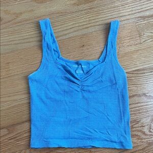 American Eagle Outfitters Blue Ribbed Crop Top